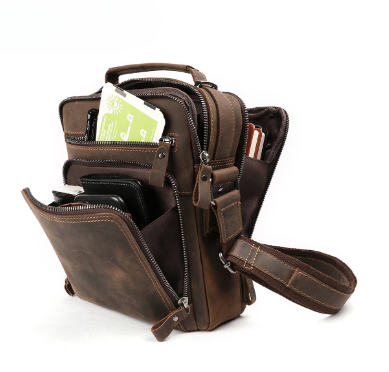 Vintage Genuine Leather Men's Small Shoulder Bag-0
