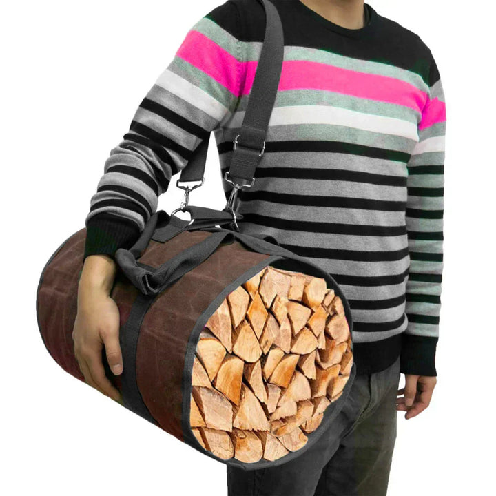 Canvas Firewood Carrier Log Carrying Bag-2