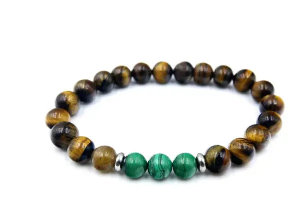 Natural Malachite Tiger Eye Beaded Bracelet My Store