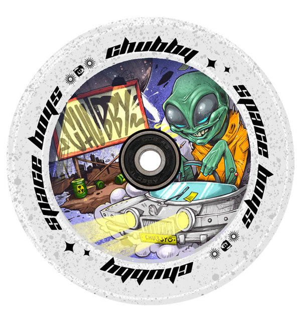 Chubby Spaceboys Alien Clear Glitter - Single Wheel-0
