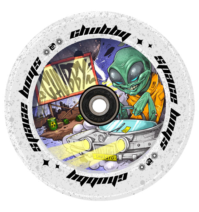 Chubby Spaceboys Alien Clear Glitter - Single Wheel-0