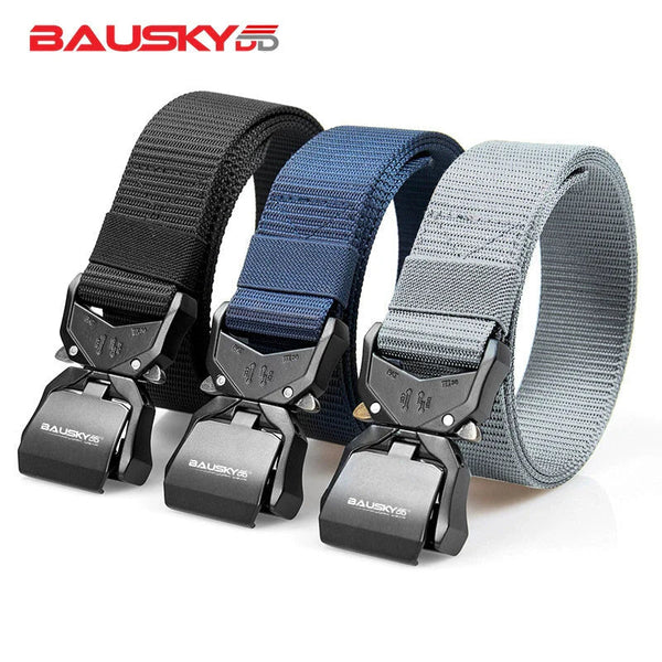 Quick-Release Tactical Belt - Casual, Youthful, Outdoor Sports Belt with Woven Nylon and a Buckle Closure Bauskydd Workwear