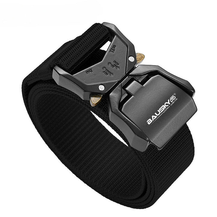 Quick-Release Tactical Belt - Casual, Youthful, Outdoor Sports Belt with Woven Nylon and a Buckle Closure Bauskydd Workwear