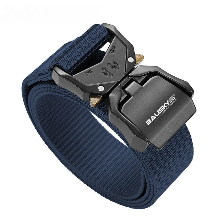 Quick-Release Tactical Belt - Casual, Youthful, Outdoor Sports Belt with Woven Nylon and a Buckle Closure Bauskydd Workwear