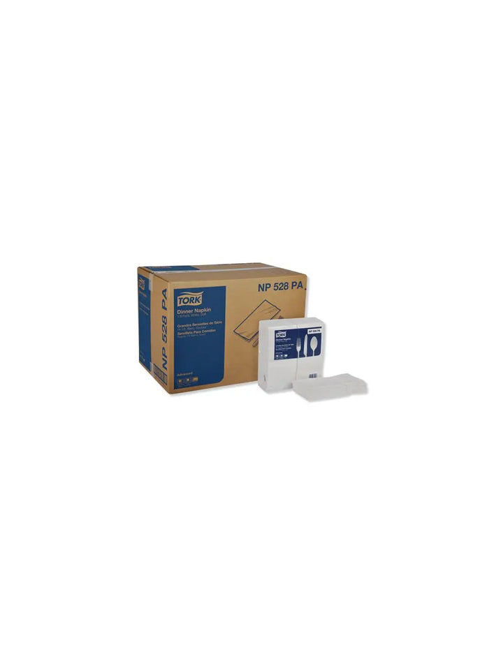 Tork® Advanced Dinner Napkins, 2-Ply, 15" x 17", 1/8 Fold, White - 2800 Count/Case-1