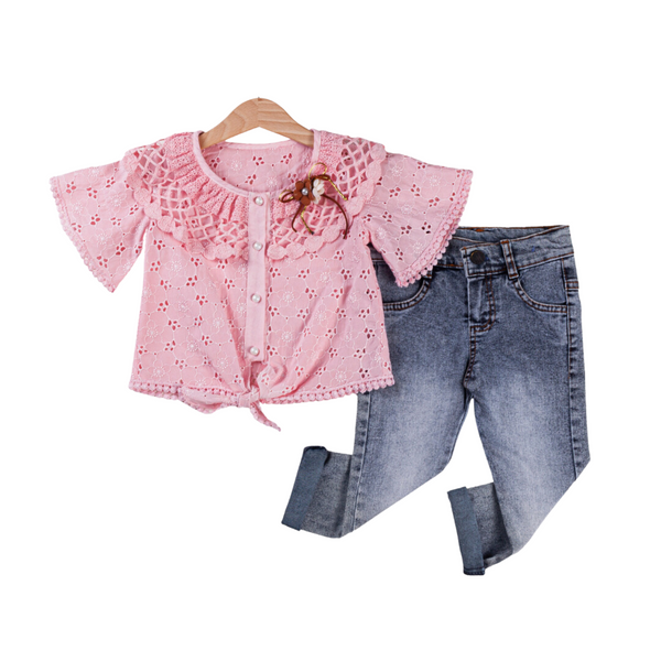Crochet Chic Girls Casual Set-0
