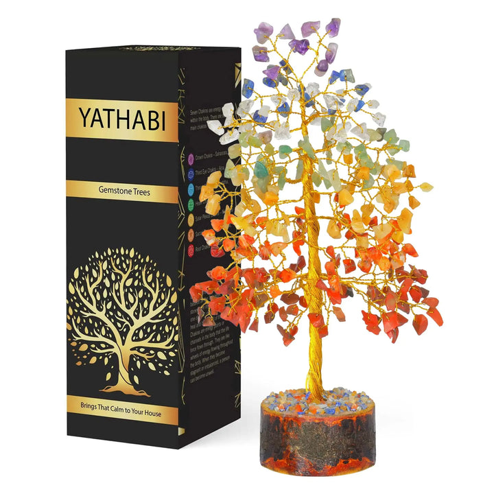 YATHABI Jade Tree Decor - Crystal Tree - Spiritual Things - Green Jade Crystals - Feng Shui Crystals and Stones - Crystal Tree of Life - Gemstones Tree - Jade Stone Bonsai Tree - Good Luck Gifts My Store