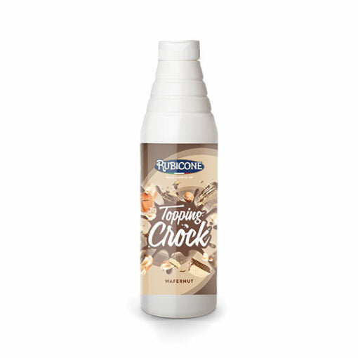 Hazelnut Topping with Pieces - 1 KG Squeeze Bottle - Wafernut Crock Topping - Rubicone Canada-0