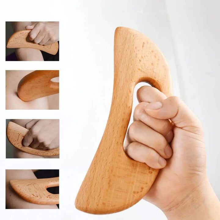 2pcs Wooden Gua Sha Scraping Massage Tool Beech Wood Natural-1