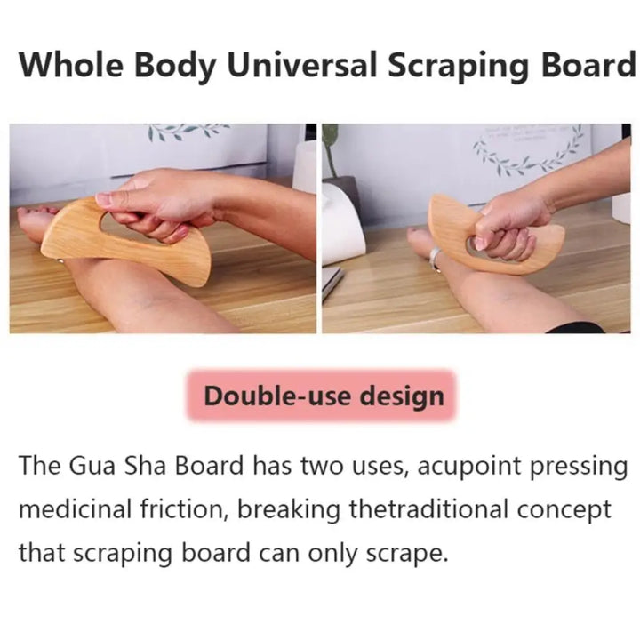 2pcs Wooden Gua Sha Scraping Massage Tool Beech Wood Natural-3