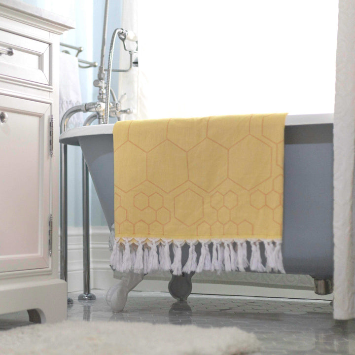 Turkish Towel | Body Towel | Yellow + Orange-2