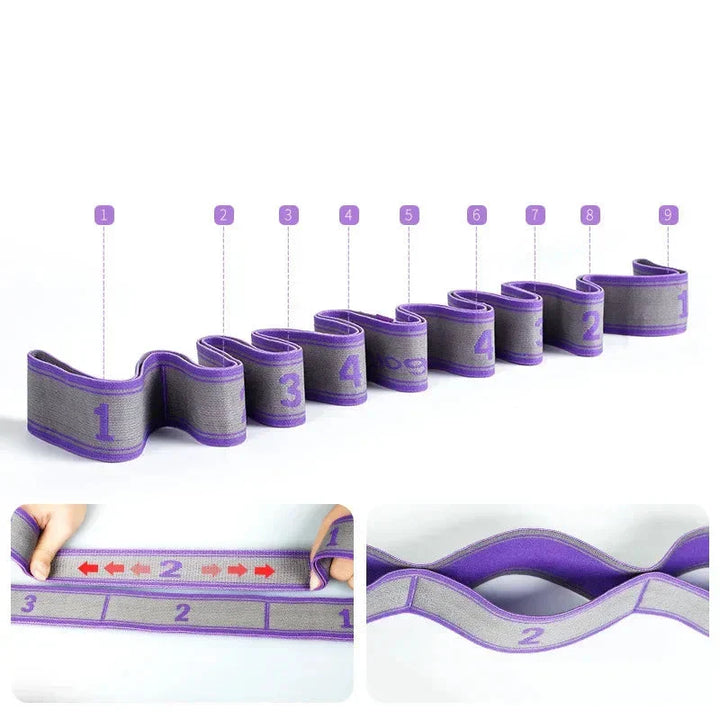 Yoga Stretch Strap Belt with Fitness Resistance Bands-2
