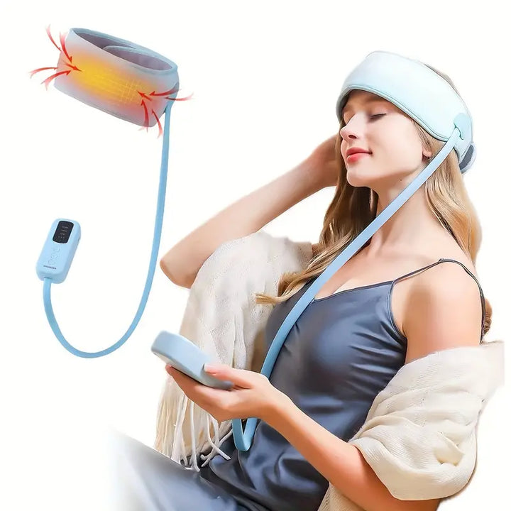 360° Relaxing Electric Scalp Massager with Heat & Knead(Blue)-1