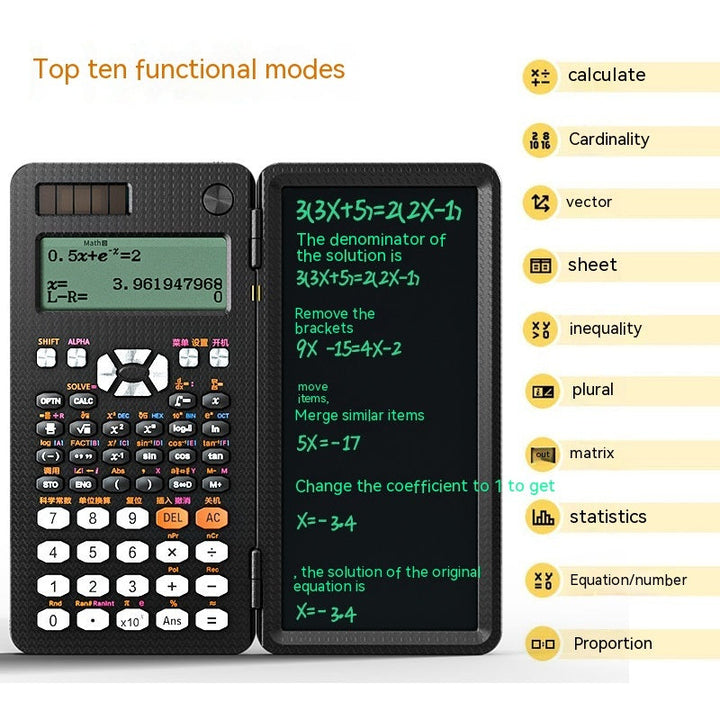 2 In 1 Foldable Scientific Calculators Handwriting Tablet Learning Function Calculator  Foldable Desk Scientific Calculators My Store