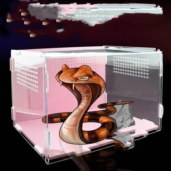 Acrylic Reptile Feeding Habitat - Transparent Thermal Box Dog Hugs Cat