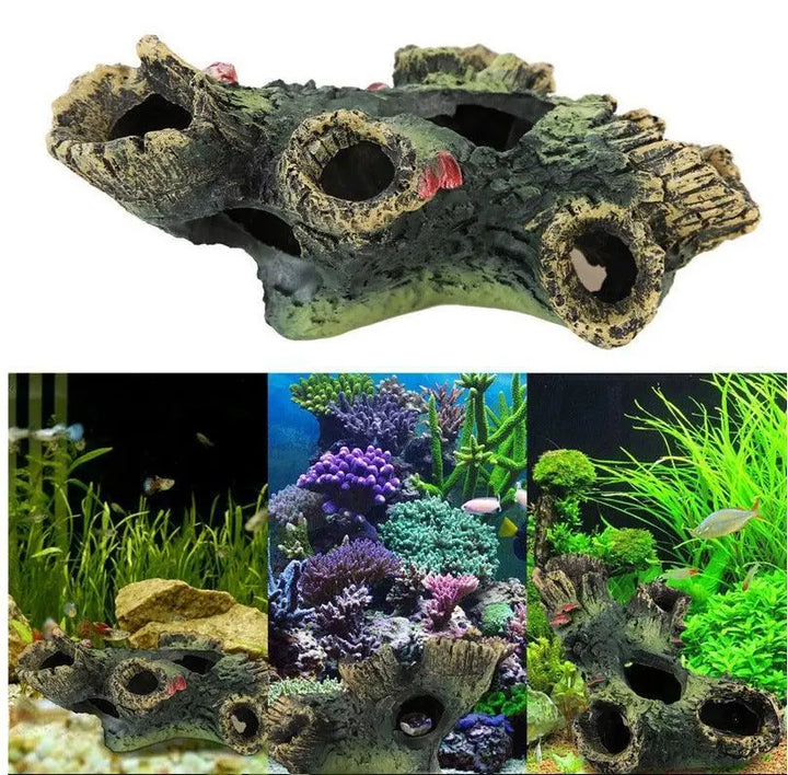 Aquarium Enchanted Forest Décor Dog Hugs Cat