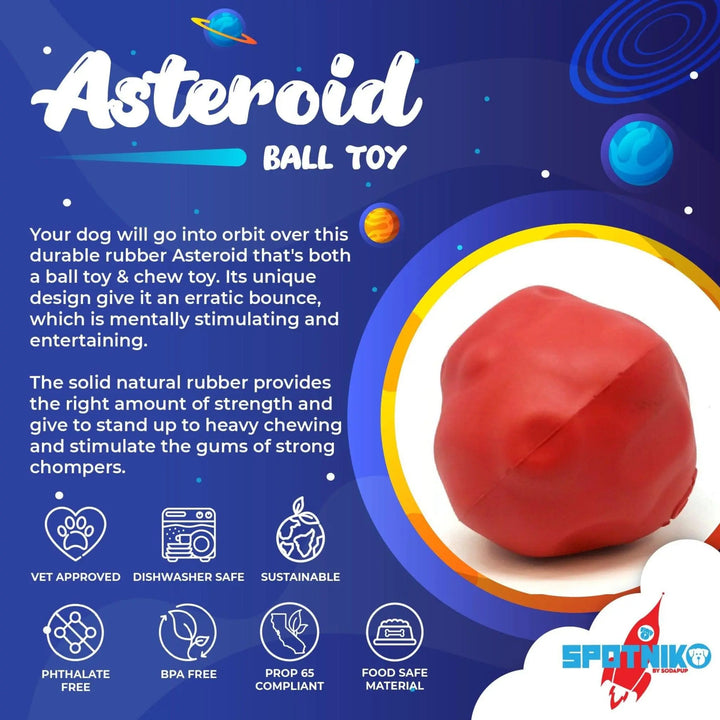 Asteroid Ultra Durable Rubber Chew Toy for Active Dogs SodaPup