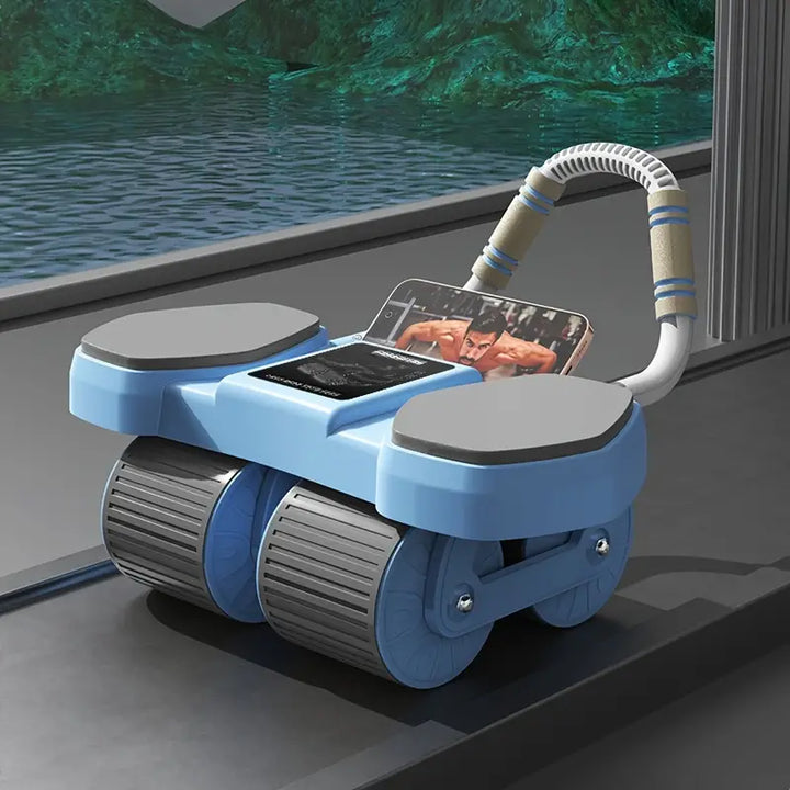 1pc Automatic Rebound Abdominal Roller - Portable 4-Wheel-1