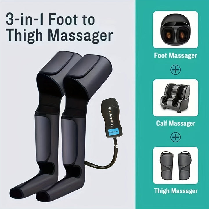 USB-Powered Electric Leg & Foot Massager with Air Compression(Grey)-4