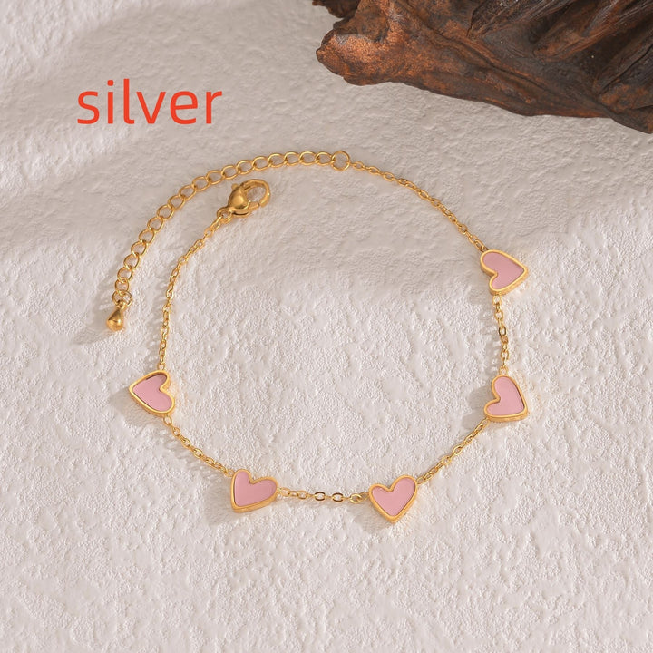 Ins Love Bracelet  Stainless Steel Dripping Heart Bracelet Fashion Valentine's Day Jewelry Gift My Store