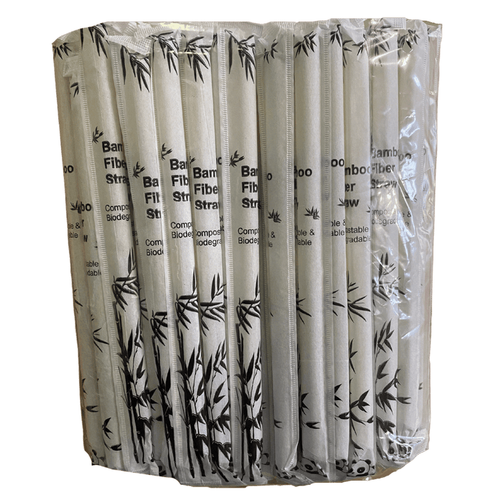 Big Biodegradable Bamboo Straw , Individually Wrapped Paper (12mm x 23cm), - Eco-Friendly - 2000/Case-1