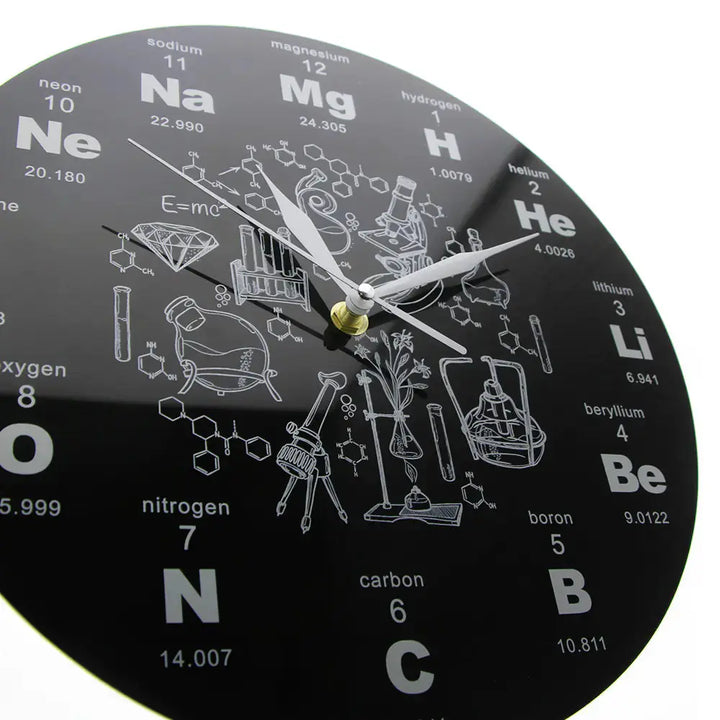 Periodic Table Wall Clock with Acrylic Design My Store