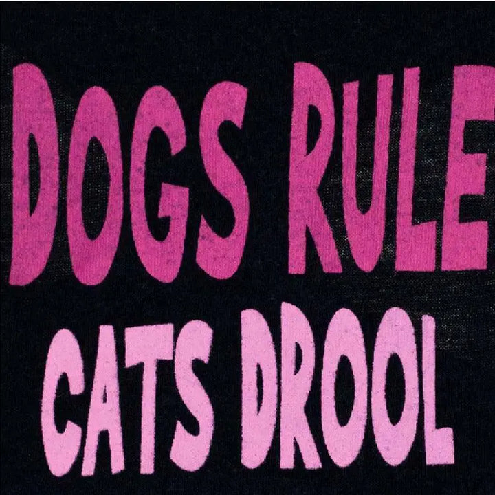 Black Printed Pink Letter Cotton Dog Vest Dog Hugs Cat