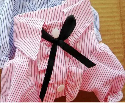Bow Tie Bubble Sleeve Pet Shirt - Stylish British-Inspired Pet Clothing For Dog Lovers-0