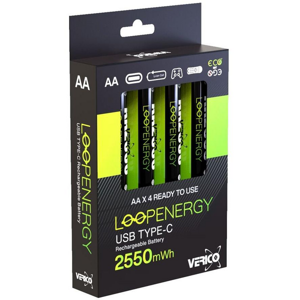 Verico LoopEnergy Li-Ion AA 2550mAh Újratölthető Akkumulátor (4db/csomag) (1UDBT-A1WEAC-NN)-0