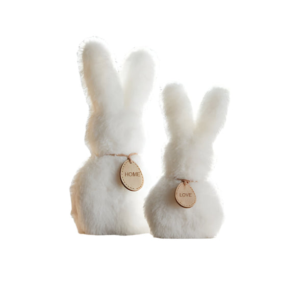 2pcs Fluffy Bunny Easter Decoration Set-0