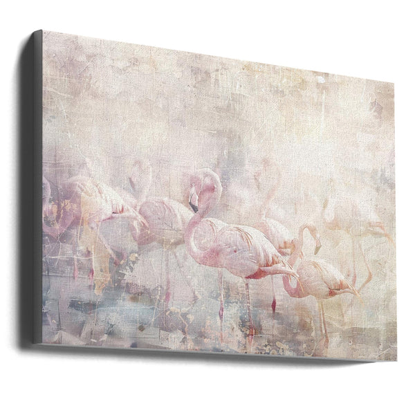Flamingo Animal Vintage Art Illustration Wallart 10-0