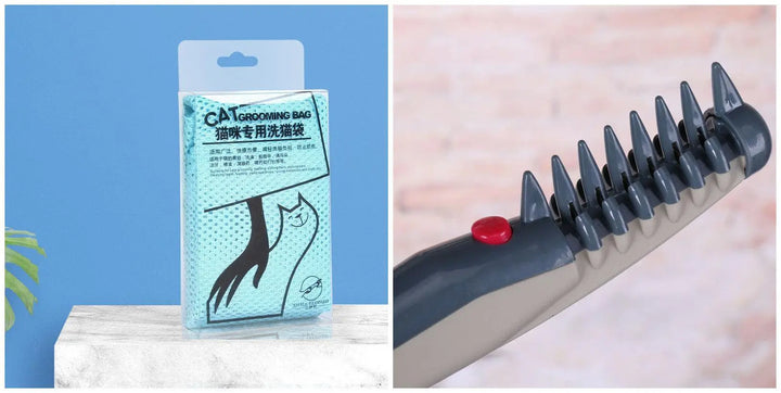 Cat Grooming Essentials Set: Ultimate Cat Bathing Kit With Anti-Scratch Cat Bag And Pet Nail Clipper Dog Hugs Cat