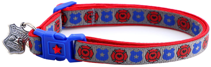 Fire and Police Badges Cat Collar Pugs2Persians