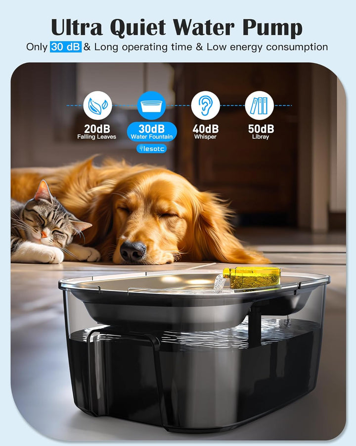 2.6 Gallon Stainless Steel Dog Water Fountain for Large Dogs & Multi Pets-4