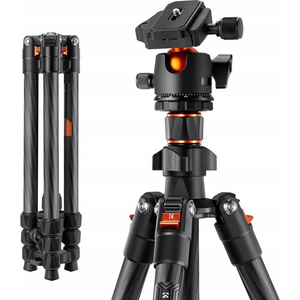 Statyw Kf Ultralekki Statyw K&f Włókna Węglowe Carbon 162cm 8kg Do Aparatu Kamery Telefonu / K254c2-bh-36 / Kf09.123 (SB8335)-0