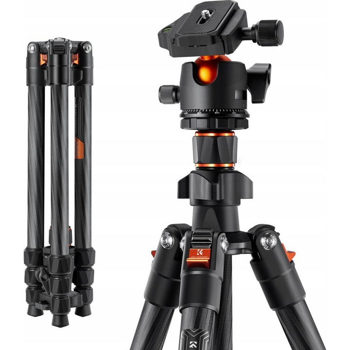 Statyw Kf Ultralekki Statyw K&f Włókna Węglowe Carbon 162cm 8kg Do Aparatu Kamery Telefonu / K254c2-bh-36 / Kf09.123 (SB8335)-0