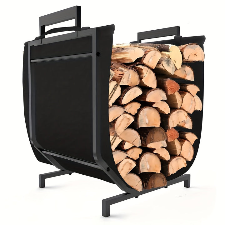 Metal Firewood Rack Indoor Outdoor Use-1