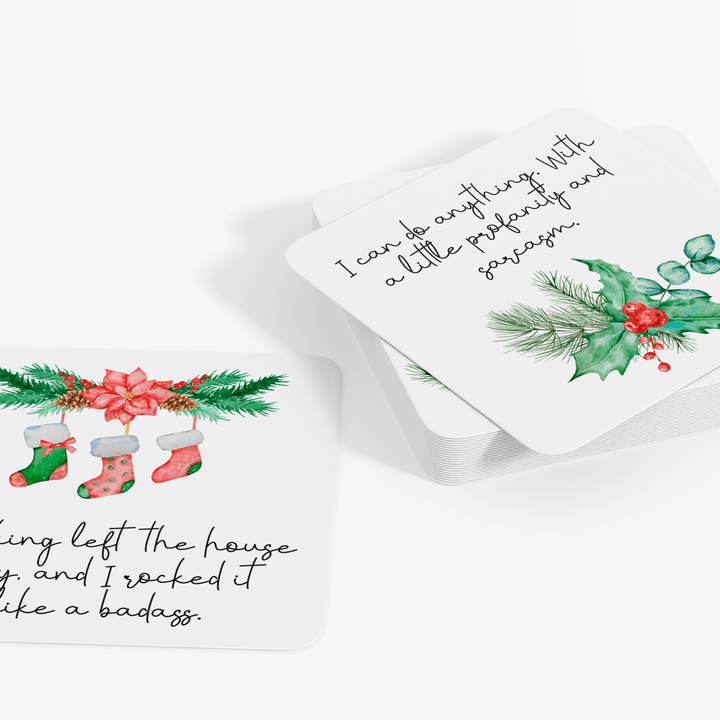 Christmas Mini Sweary Affirmation Cards-1