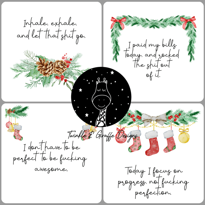 Christmas Mini Sweary Affirmation Cards-3