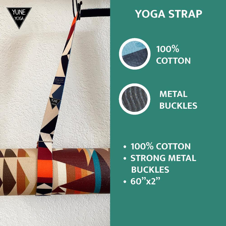 Bowie Yoga Strap – White Stretching Strap w/ Metal Buckles | Yune Yoga-3