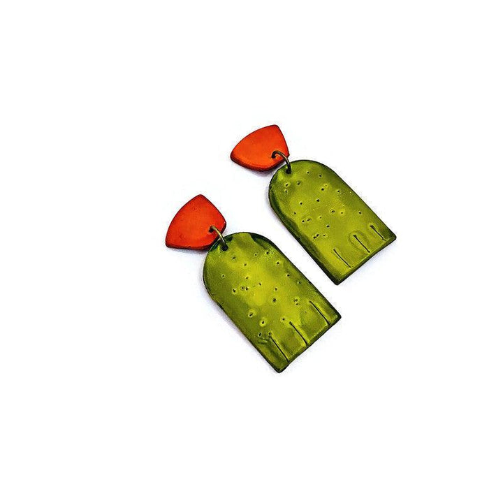 Dainty Geometric Earrings Post or Clip Ons- “Moe”-1