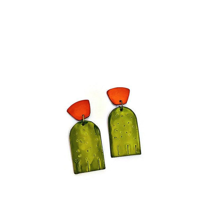 Dainty Geometric Earrings Post or Clip Ons- “Moe”-2