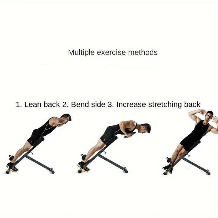 1pc Adjustable Roman Chair - Black, Waist and Abdomen Fitness Stool-2