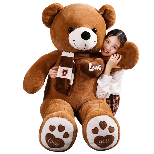 High Quality 100CM 4 Colors Teddy Bear With Scarf Stuffed Animals Bear Plush Toys Teddy Bear Doll Lovers Birthday Baby Gift-2
