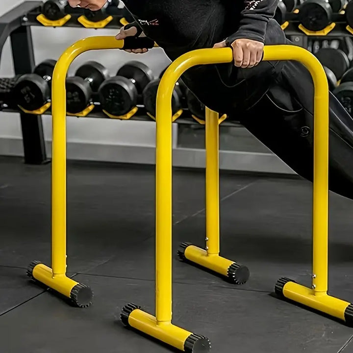 1 Pair Multifunctional Height Adjustable Parallel Bars - Yellow-2