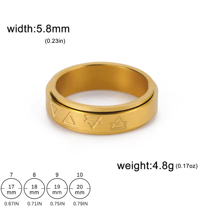 Rotatable Triangle Pattern Stainless Steel Ring My Store
