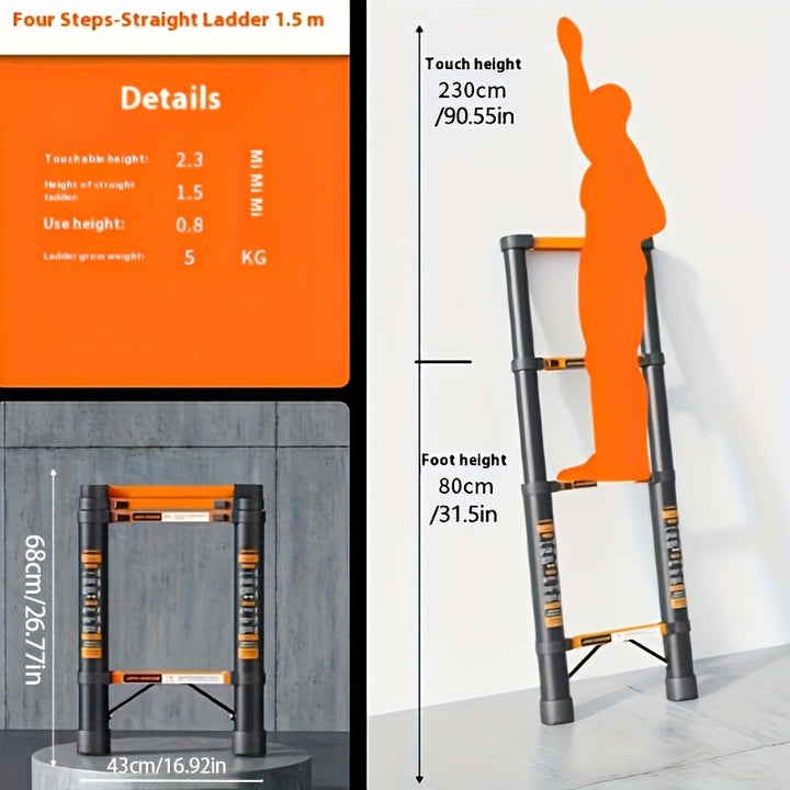 Telescoping Ladder Heavy-Duty with Shelf-3