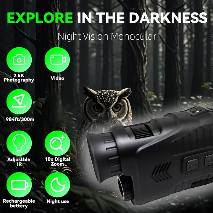 10X Digital Zoom Infrared Monocular with LED Light-3