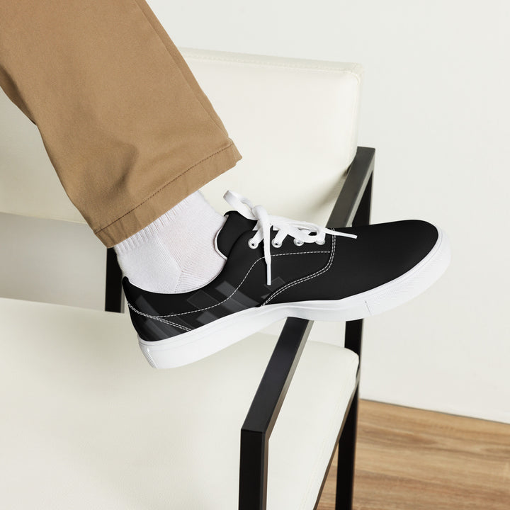 Vizzi - Men's Lace-Up Canvas Shoes - 02 Black-1
