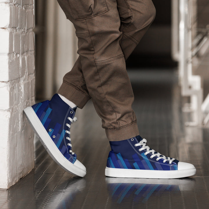Vizzi - Men's High Top Canvas Shoes - 03 Blues-8